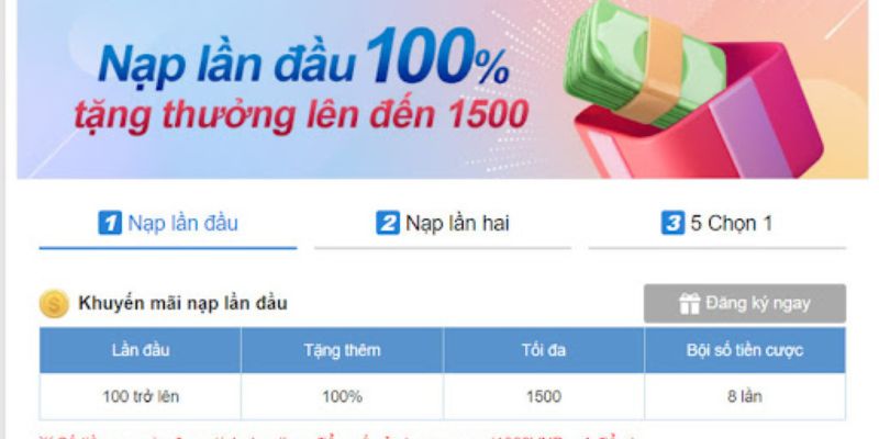 Hướng dẫn cách nhận thưởng 110% cho lần nạp đầu tiên