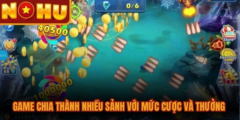 Bắn Cá Đoạt Bảo - Game Săn Thưởng Độc Nhất Hiện Nay 3 Game chia thành nhiều sảnh với mức cược và thưởng hấp dẫn