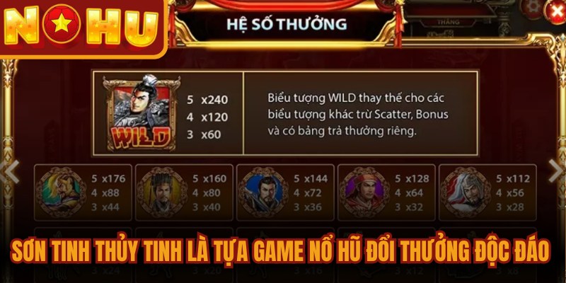 Sơn Tinh Thủy Tinh - Game Nổ Hũ Đổi Thưởng Điểm 10 Đẳng Cấp 1 Sơn tinh thủy tinh là tựa game nổ hũ đổi thưởng độc đáo thu hút người chơi